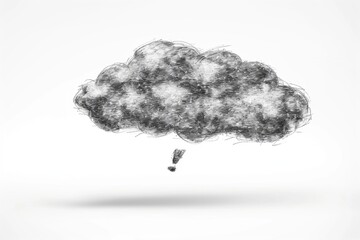 Sticker - A simple illustration of a cloud in monochrome colors