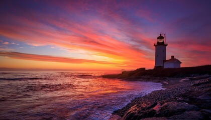 Canvas Print - lighthouse at sunset