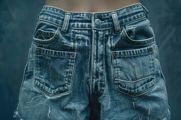 Wall Mural - A close-up shot of a person in a pair of jeans, great for fashion or lifestyle compositions