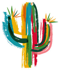 Poster - Colorful abstract cactus illustration