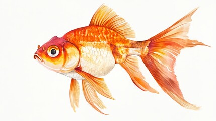 An aquatic-themed design featuring vibrant orange goldfish swimming gracefully.