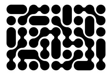 Wall Mural - metaballs pattern. connected points, liquid dots or morph shapes background. organic blobs or molecu