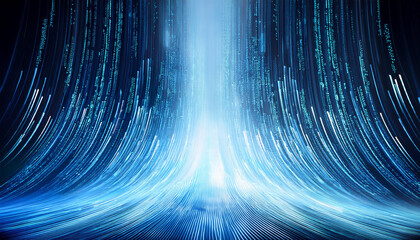 abstract waterfall background with code programing