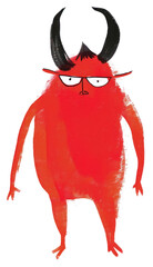 Sticker - Quirky red monster illustration