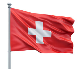 Switzerland flag isolated on transparent background