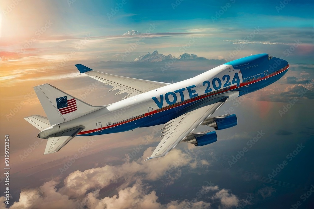 Airplane flying in the sky with 