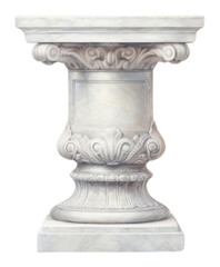 Canvas Print - PNG  Pedestal archaeology pottery jar.