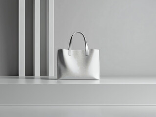 Wall Mural - Minimalist White Handbag in Modern Interior Setting