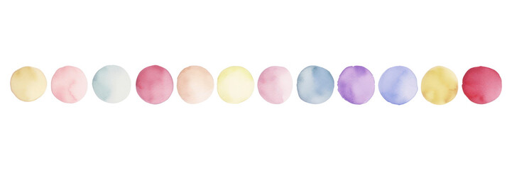 PNG Big rainbow dots as line watercolour illustration variation pattern circle.