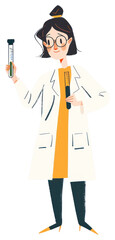 Wall Mural - Scientist holding test tubes illustration