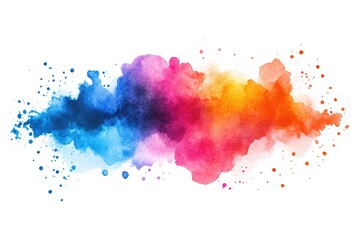 Canvas Print - A colorful explosion of paint splatters on a white background. The colors are vibrant and the splatters are random, creating a sense of chaos and energy