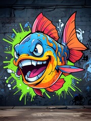 Sticker - Graffiti Fish Art