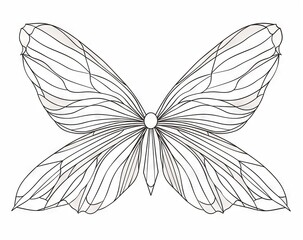 Wall Mural - Illustration of angel wings with one continuous line. Pair of angel wings outline modern design. Editable stroke.