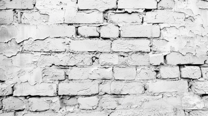 Sticker - Antique white brick wall texture as panoramic background for design.