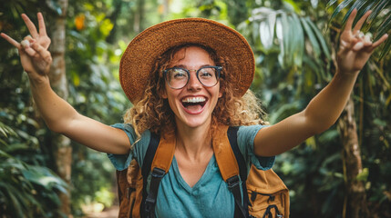 Wall Mural - Excited person portrait