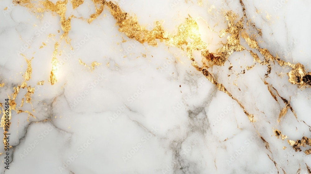 Elegant white and gold marble texture background with subtle veins ...