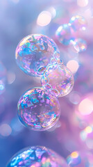 Wall Mural - Bubble abstract background in pink and purple tones, delicate and dreamy