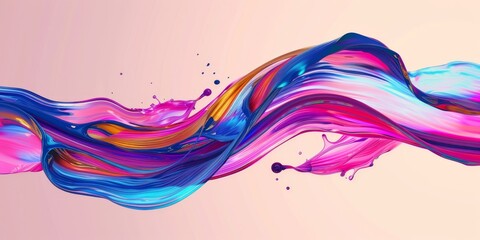 Wall Mural - a captivating wave of vibrant and lively colors flows elegantly across a beautifully soft background