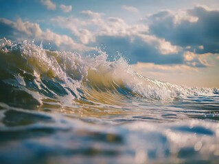 Canvas Print - Ocean Wave Breaking Close Up Photo