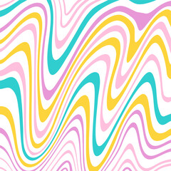 Wall Mural - Psychedelic trippy y2k retro background swirl. Simple vector illustration. Groovy wave print. Vintage background. Psychedelic groovy spiral