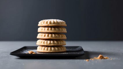 Wall Mural - stacked short pastry cookies