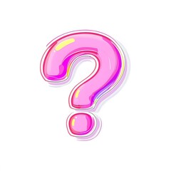 Wall Mural - question mark on pink