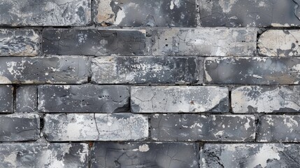 Poster - Harsh grunge grey brick pattern