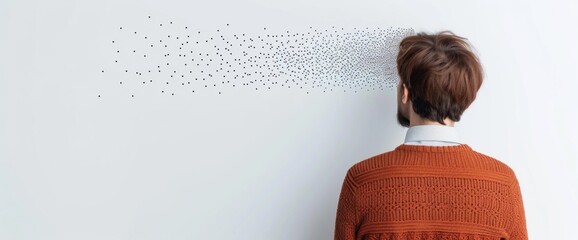 a software developer working on a network application, white background, natural lighting, copy space