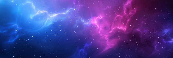Wall Mural - A stunning and beautiful cosmic nebula featuring vibrant blue and pink hues set against a tranquil starry background
