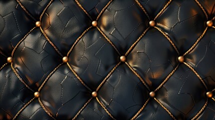 Black Leather with Golden Buttons