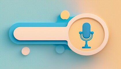 Stylish microphone icon on a modern, colorful background, ideal for music, podcast, or audio-related projects.