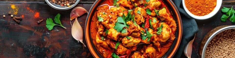 Canvas Print - Spicy Chicken Curry with Traditional Indian Spice Blend