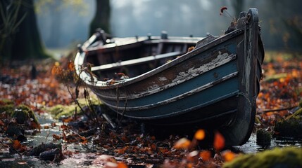 Sticker - boat on the river