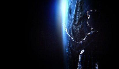 Poster - Global network image . Mixed media