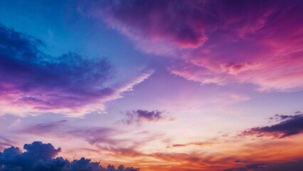 Wall Mural - Stunning colorful sky during sunset with clouds, showcasing the beauty of nature’s evening display.