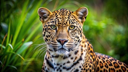 Wall Mural - sleek and powerful spotted leopard in the wild , wildlife, predator, feline, safari, hunting, camouf