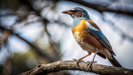 Canvas Print - A majestic bird perched on a tree branch , wildlife, nature, feathers, wings, flora, fauna, beauty, peaceful, ecosystem