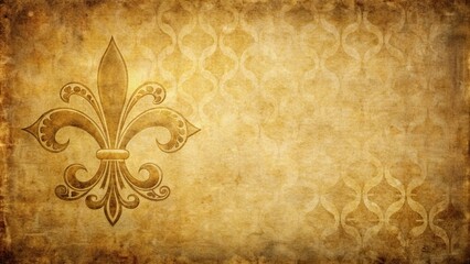 Canvas Print - Fifth Fleur De Lis symbol on a vintage textured background, elegant, classic, symbol, fleur de lis, fifth, vintage, texture