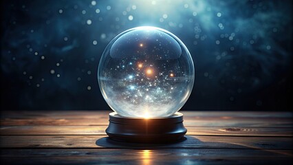 Canvas Print - Glowing crystal ball in a dark, mysterious setting, mystical, magical, fortune telling, occult, glowing, luminous