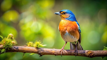 Wall Mural - Bird perched gracefully on a tree branch, avian, wildlife, nature, outdoors, perching, feathers, wings