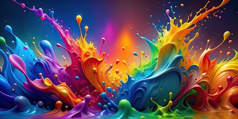 Wall Mural - Colorful abstract background with vibrant splashes , vibrant, colorful, abstract, background, design, artistic, paint, texture