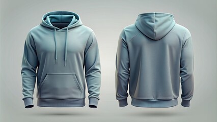 Sticker - Front and Back View Hoodie Mockup for showcasing designs , hoodie, mockup, apparel, clothing, template, fashion, blank