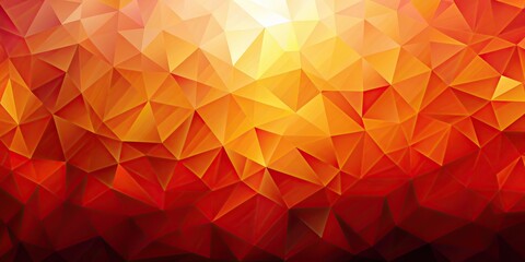 Sticker - Warm autumnal low poly background in red, orange, and gold for fall decor , fall, autumn, low poly, background, red, orange