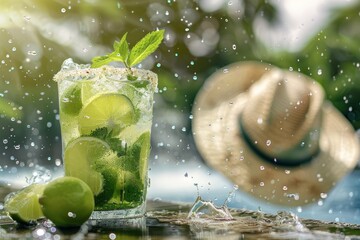 Refreshing Mojito Cocktail with Lime and Mint