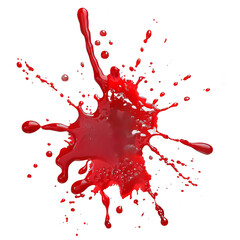 a red splash of paint on a white background