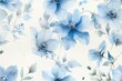© SuriyaPhoto - Elegant Watercolor Floral Background with Pastel Blue Flowers on White