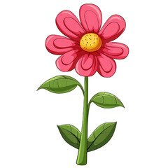 a pink flower with a yellow center