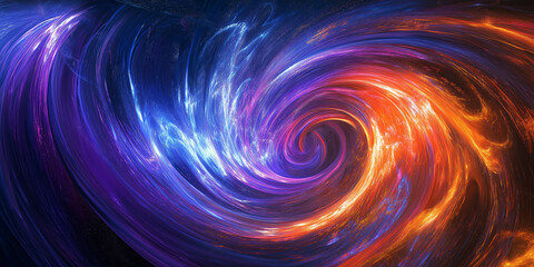 Wall Mural - Abstract swirl background forming a fire and ice vortex