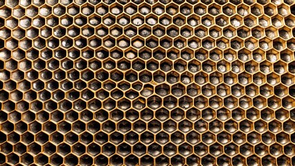 Wall Mural - Honeycomb background with metallic gold hexagons, honeycomb, background, metallic, gold, hexagons, pattern, texture, shiny