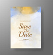 © REZI - Wedding invitation with Abstract splashed watercolor background